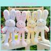 Embroidered Rabbit Plush Bag Keychain With Floral Pattern For Kids And Teens