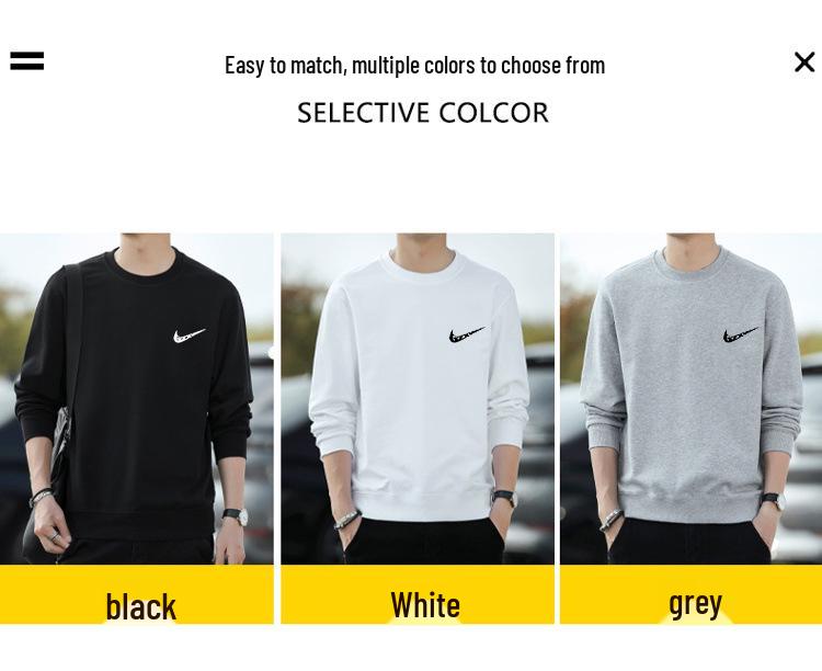 Herren Frühling 2025 Langarm Frottee Strick Sweatshirt Pullover