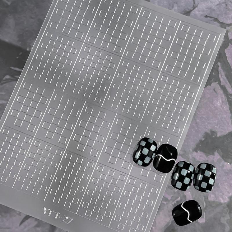 Simple Hollow French Nail Decals Transparent Spray-Painted Heart Butterfly Nail Art Stickers Fashion Manicure Decor