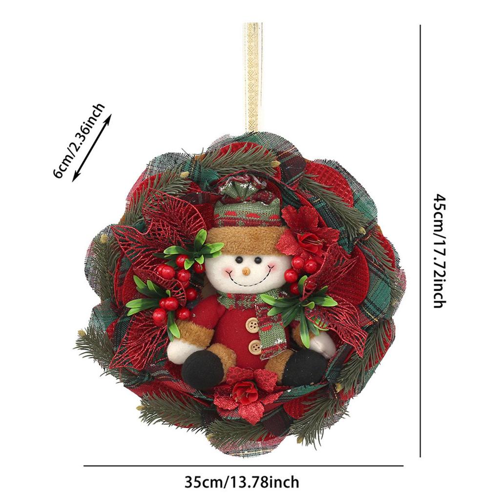 35cm Christmas Doll Wreath Garland for Entrance or Interior Decor Cute