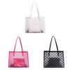Pvc Bag For Women With Large Capacity And Letter M Print Design For Daily Use