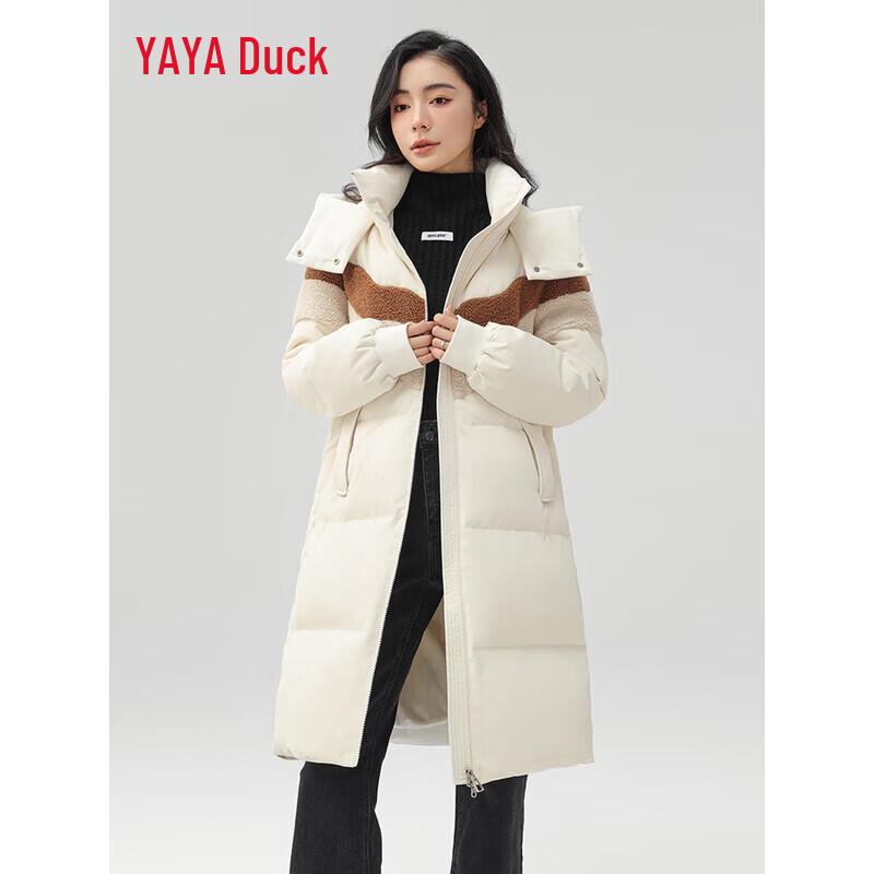 

YAYA Women s Fleece Color-Block Down Jacket L