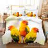 3D Digital Printing Bedding Four-Piece Set Three-Piece Set Parrot Bed Sheet Quilt Pillow