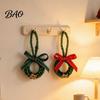 Handmade Wreath Ornaments Mini Christmas Ornament, Miniature Artificial with Bow, Decor Pinecone, Xmas Tree Hanging for Holiday Party Favors
