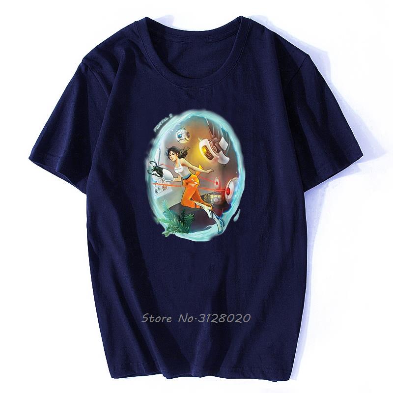 Chell Portal 2 Test Subject Tshirt Summer Unisex Cotton Tshirt Oneck T Shirt Anime Tees Tops Streetwear Harajuku S