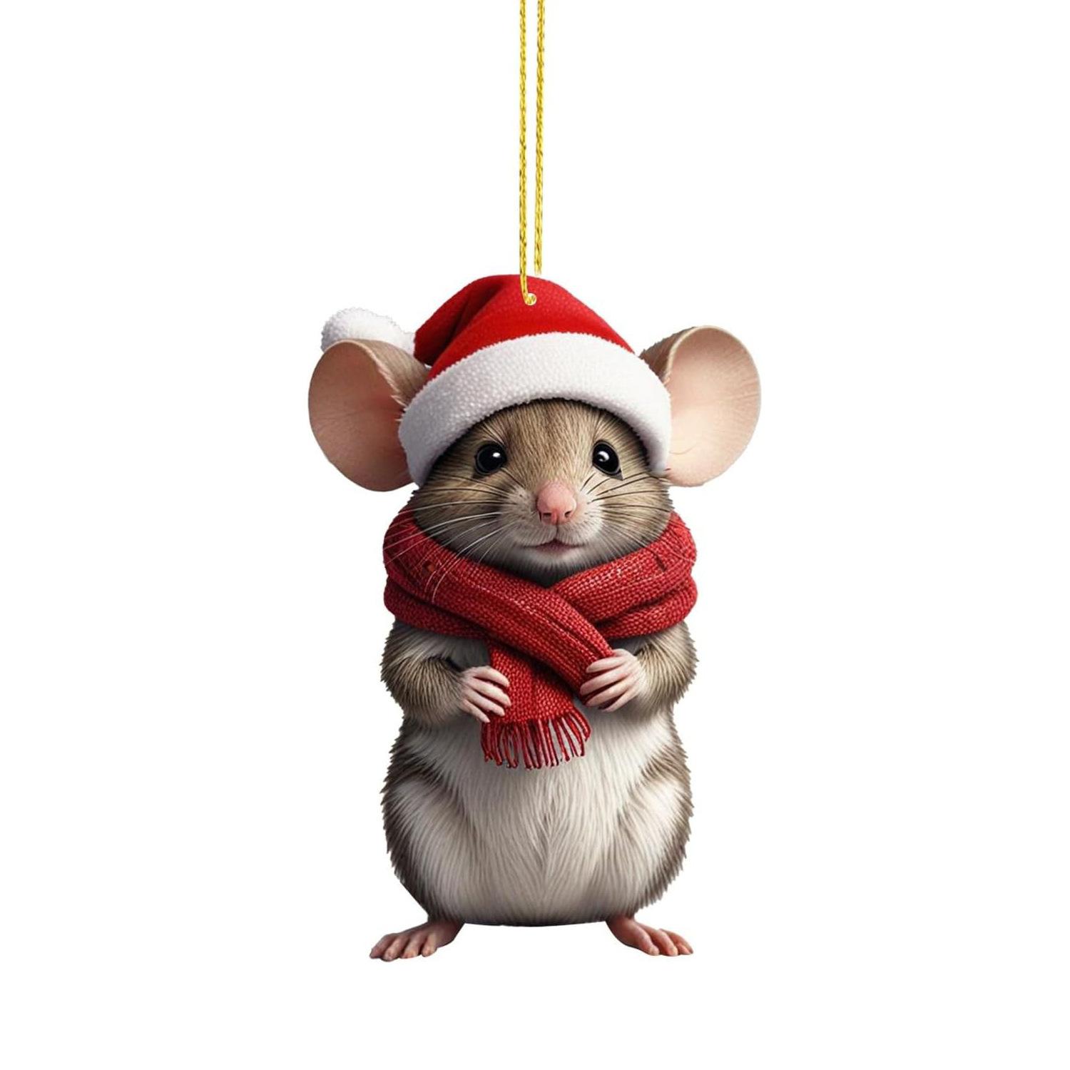 

2D Cute Car Acrylic Flat Rearview Mirror Pendant Keychain Accessories One Size