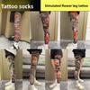 Printed Tights Fake Tattoo Socks Sun-proof Sexy Stockings New Fishing Elastic Socks  Unisex
