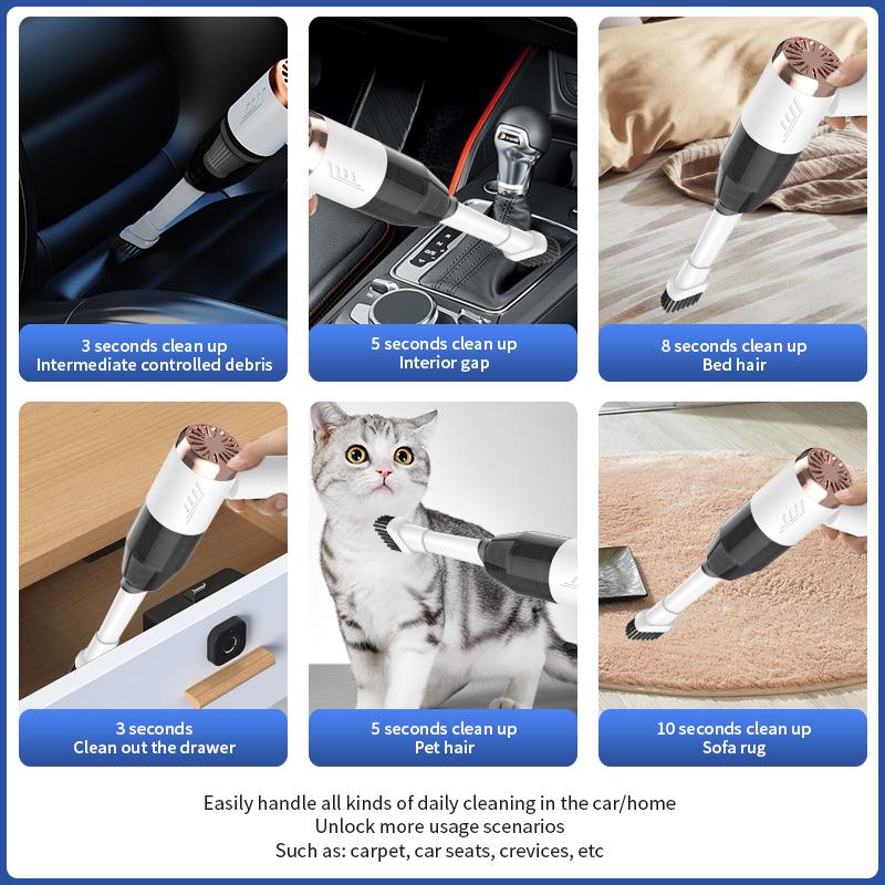 Bezprzewodowy mini przenośny odkurzacz samochodowy USB suszarka do włosów maszyna wielofunkcyjna odpowiednia do samochodu gospodarstwa domowego sierści zwierząt