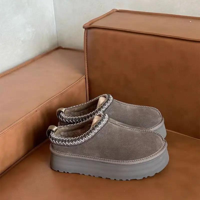 Classic Ultra Mini Platform Women Boots Snow Leather Suede Wool Comfort Winter Boots Woman Fur Slippers Boots for Women