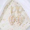 1 Pair Fashion Leaves Dangle Earrings for Women Cubic Zirconia Jewelry Daily Party Accessories