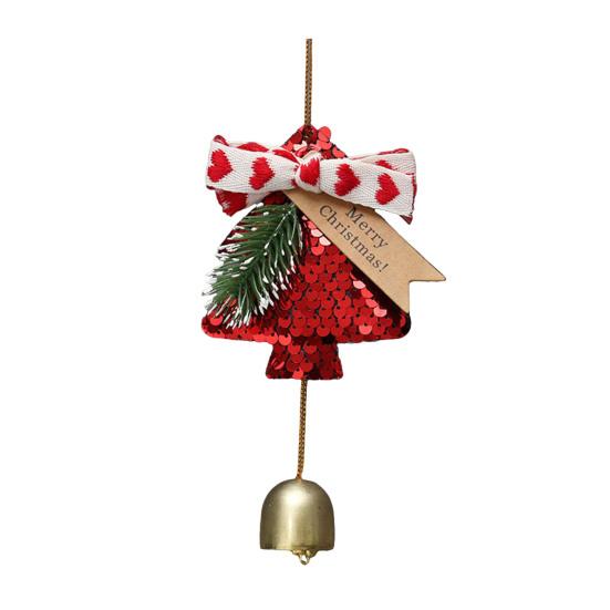 Plyšové vánoční ozdoby zvonků Fuzzy vánoční závěsná ozdoba se zvonkem na vánoční zimní párty dekoraci
