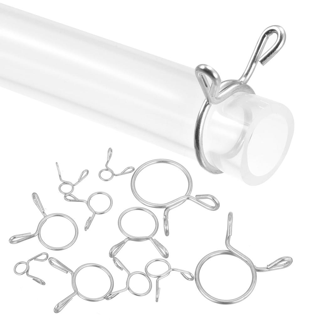 uxcell 15pcs Fuel Line Hose Tube Spring Clips 11.5mm Inner Diameter 304 Stainless Steel