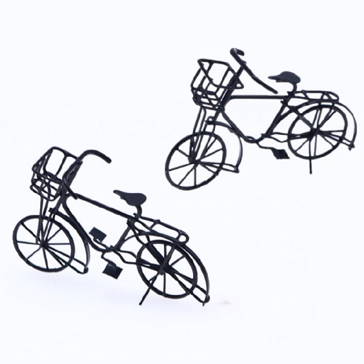 Dollhouse Bicycles Black Metal Bike Doll House Accessories Toy Crafts Furniture