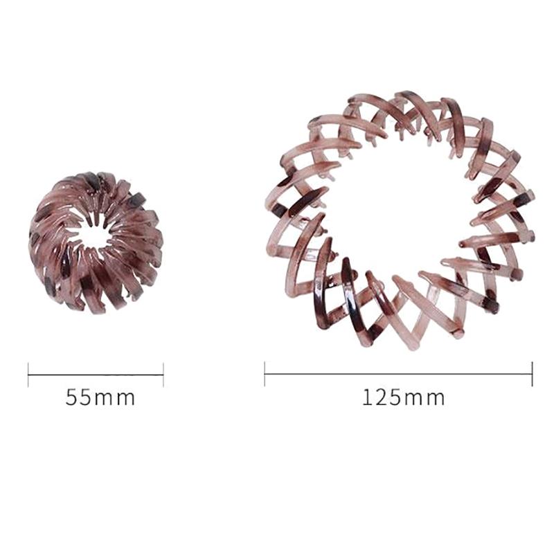Pince à cheveux chignon en forme de nid d'oiseau en plastique extensible vintage géométrique pour faire des chignons, pinces à cheveux, support queue de cheval pour filles