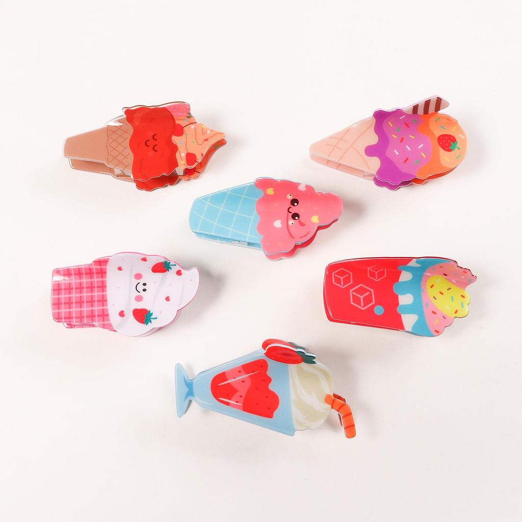 Bamboo Yao Cute Ice Cream Cake Claw Clip - Fun Dessert Hair Accessory for Women