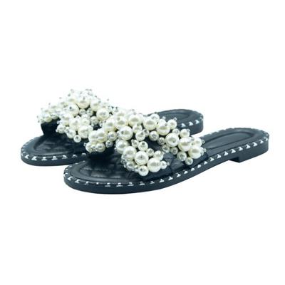 Womens/Ladies Eve Pearl Flat Heel Sliders