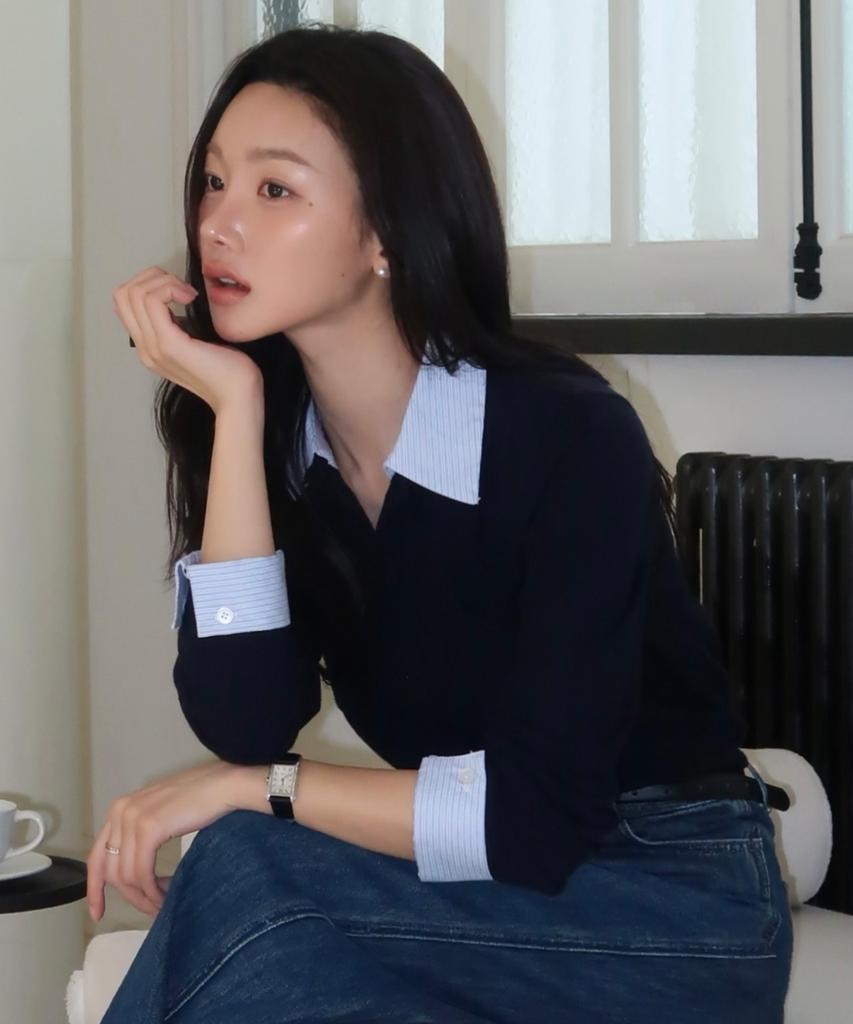 MIND BRIDGE WOMEN [W] Shirt Mix Full Open Knit - 3 Colors