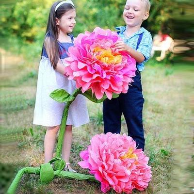 1PC 3D Künstliche Blume 50cm Künstliche Pfingstrose Blume, Große Fenster Blume Hochzeit Party Hintergrund Dekoration