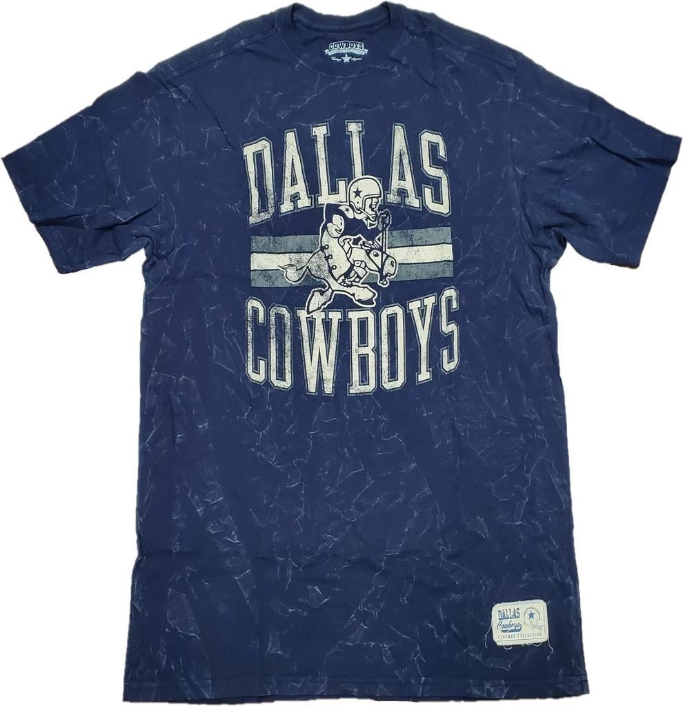 Dallas Cowboys Mens Blue Worn Sabercat T Shirt (Medium)