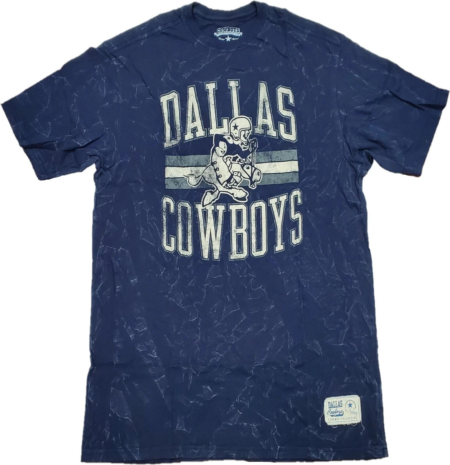 Dallas Cowboys Mens Blue Worn Sabercat T shirt (Medium) 4XL