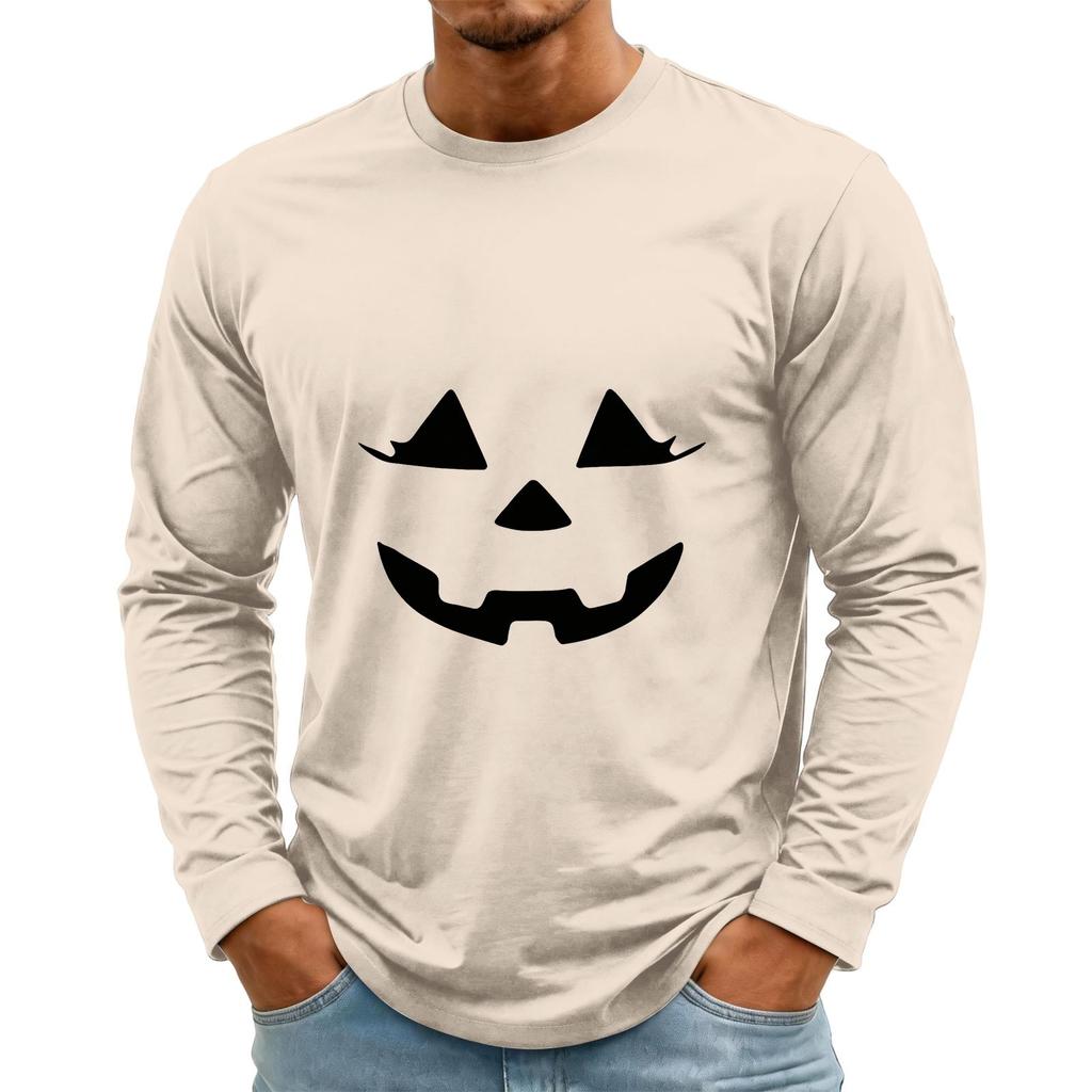 Men's Halloween Long Sleeve Neck Casual Top for Party