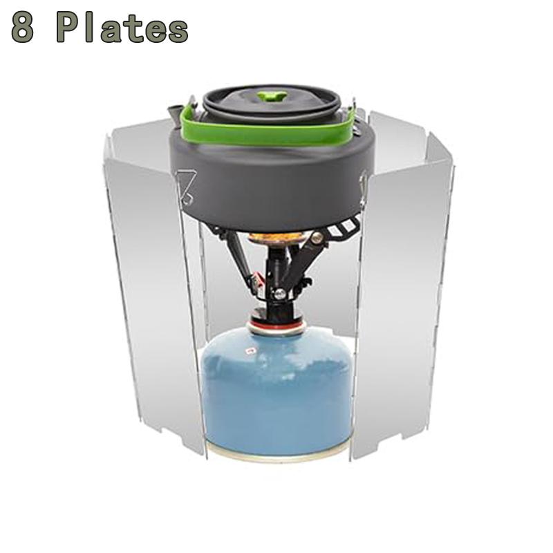 8/10/12/16 Plates Gas Stove Wind Shield Outdoor Camping Picnic Cooking Burner Windproof Screen Aluminum Alloy Wind Screen