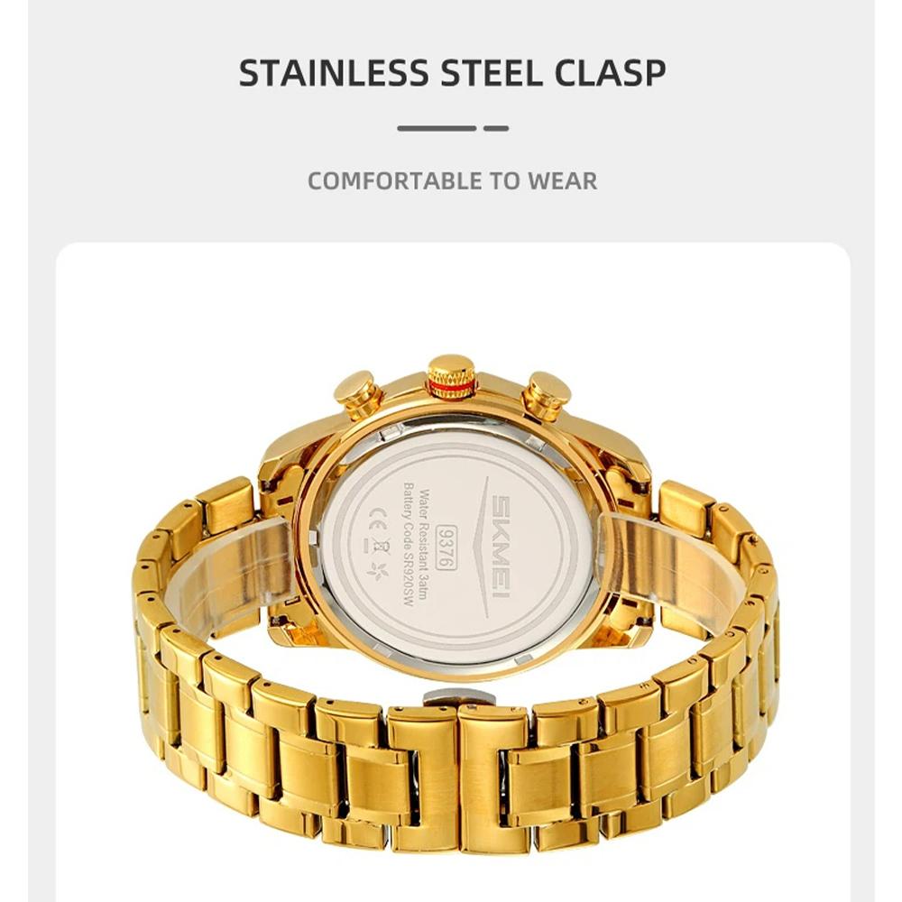 Luxury Men's Watches Stainless Steel Luminous Waterproof Men Wristwatch Chronograph Date Quartz Stylish Man Watch Reloj