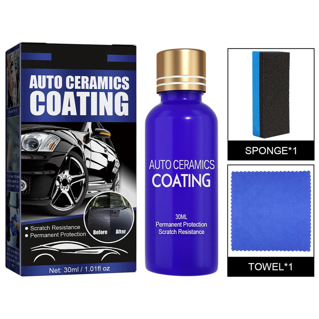 High Gloss Ceramic Car Coating Kit Universal Car Paint Sealant Protection 30ML Mirror Paint Protection Car Kit with Sponge