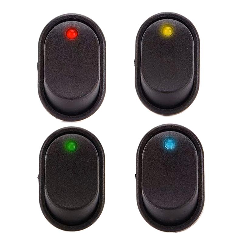 2Pcs 3 Pin LED Lighted On Off Switch Toggle Switch 12V 30A Oval Rocker Switch For Automative Car RV Marine BoatSwitches Seat 3