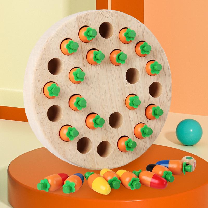 Children's Educational Carrot Mushroom Memory Chess Game: Enhances Focus & Parent-Child Interaction