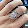 Blumenkristallringe für Damen Zirkonia Eheringe Mädchen Elegante Verlobungsgeschenke Modeschmuck