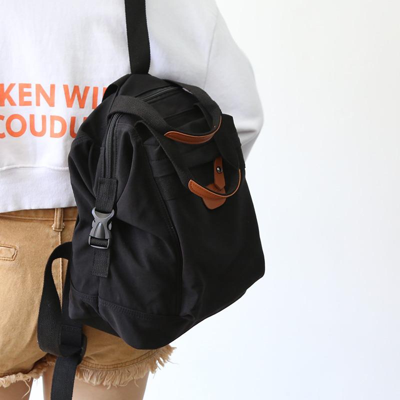 

Женский японский ретро холщовый рюкзак 2024: Повседневный модный школьный рюкзак для студентов чёрный