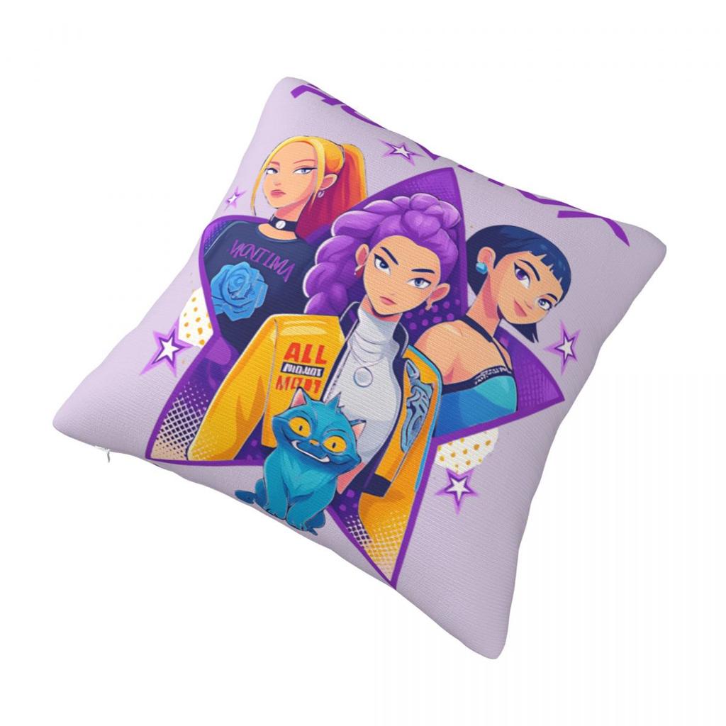 KPop Dämonenjäger Kissenbezug Niedlich Lustig Kissenbezug Weich Grafik Kissenbezug Kissenbezüge für Wohnzimmer Stuhl