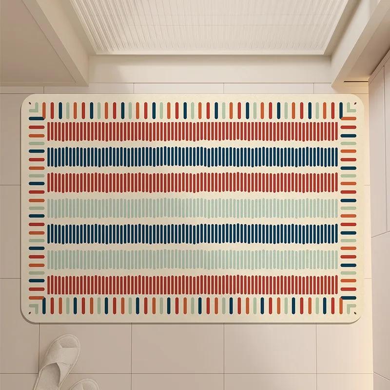 

Europe Bohemia Style Color Grid Stripe Carpet Living Room Sofa Bedroom Game Study Bathroom Entrance Door Mat Non-slip Decor Rug 40x60cm