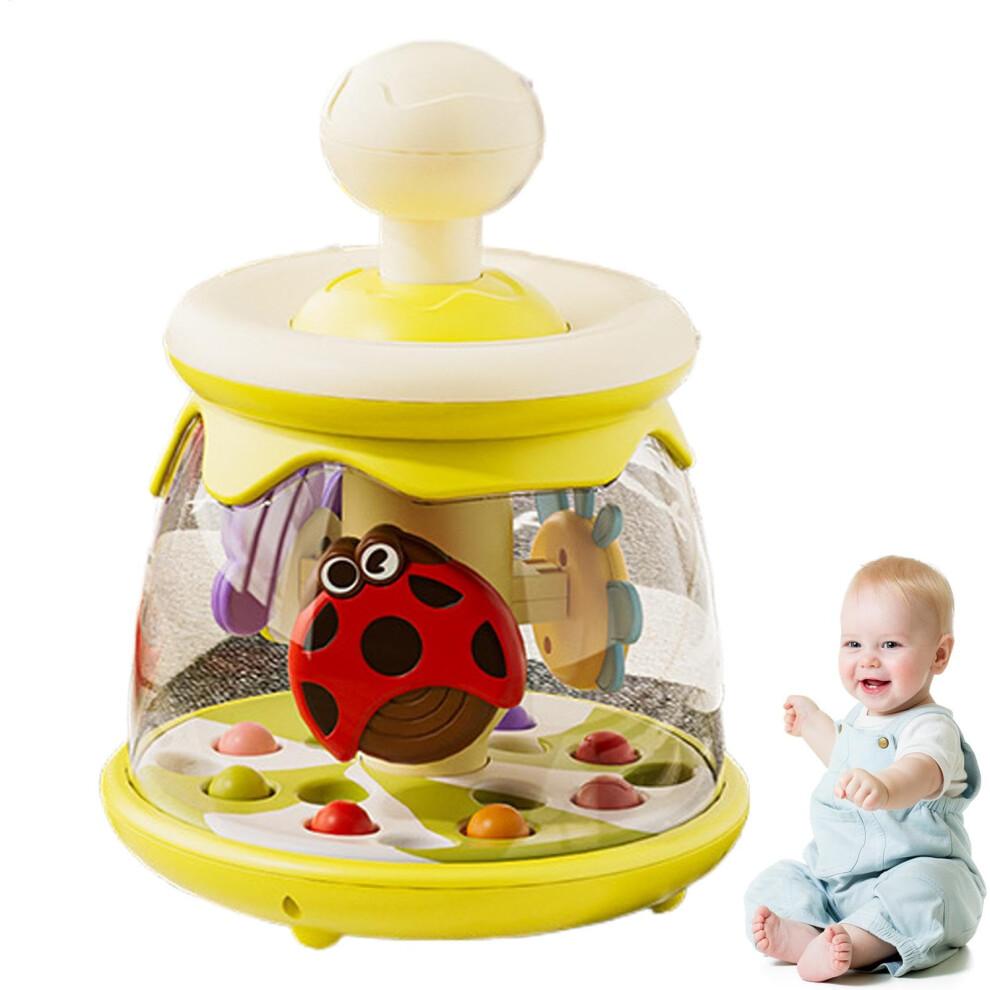 Baby sensory suction balls, safe press and spin jump toy Sensory activity, educational spinning toy for kindergarten, green