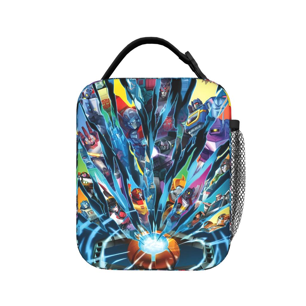 Lunch Bag Transformered Cartoon School Lunch Box For Unisex Casual Portable Zipper Graphic Thermal Tote Handbags