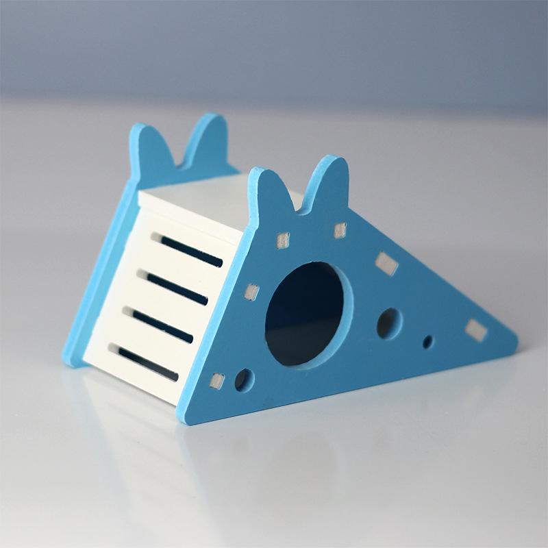 Abnehmbares Holzhaus Hamsterspielzeug Kletterleiter Hamsternest Ausweichkäfig Dekoartikel Rutsche Holzhaus