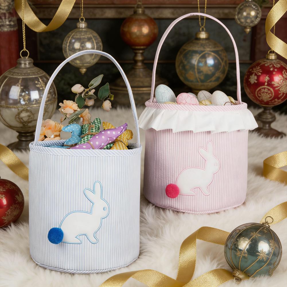 Long Ears Tail Rabbit Bucket Easter Storage Bag Bunny Bucket Bag Easter Bunny Storage Bag Kids Easter Treat Bags Easters Contain