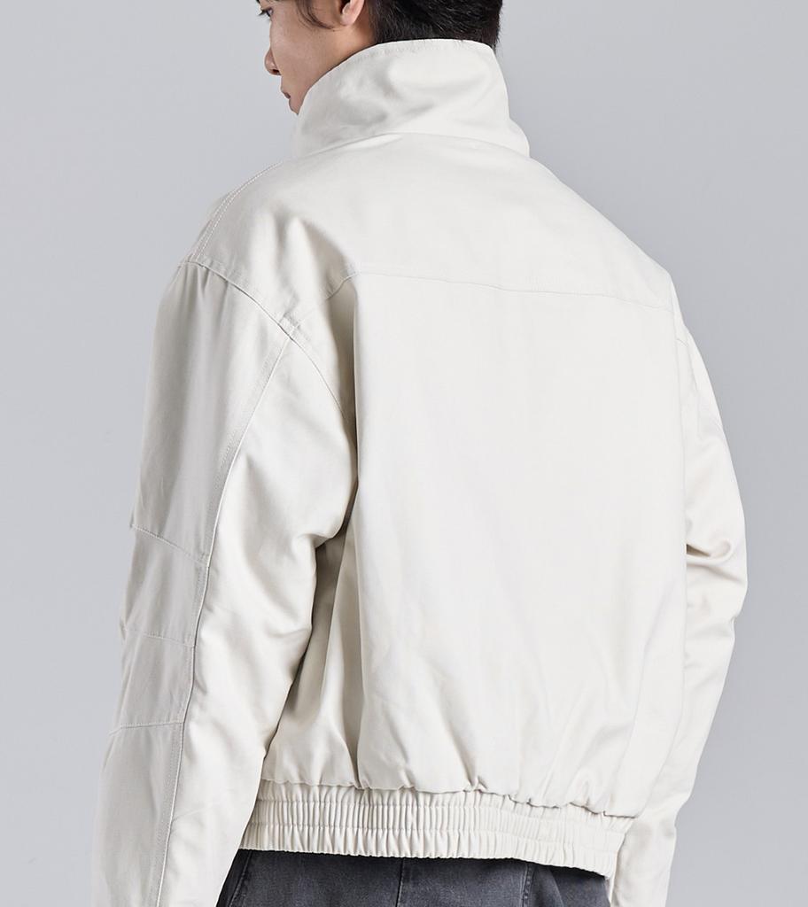 Button Seoul Crop Heavy Boa Two-Way Work Jacket (Ivory)