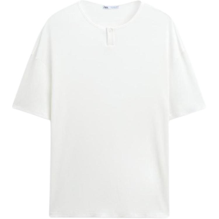 

Zara Loose Cotton Comfortable Short Sleeve T-Shirt Men tops White 5644352-250 S