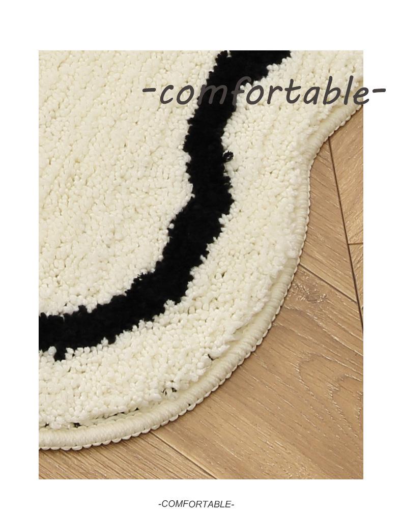 Patchwork Non-slip Bathroom Door Mat with Floral Design