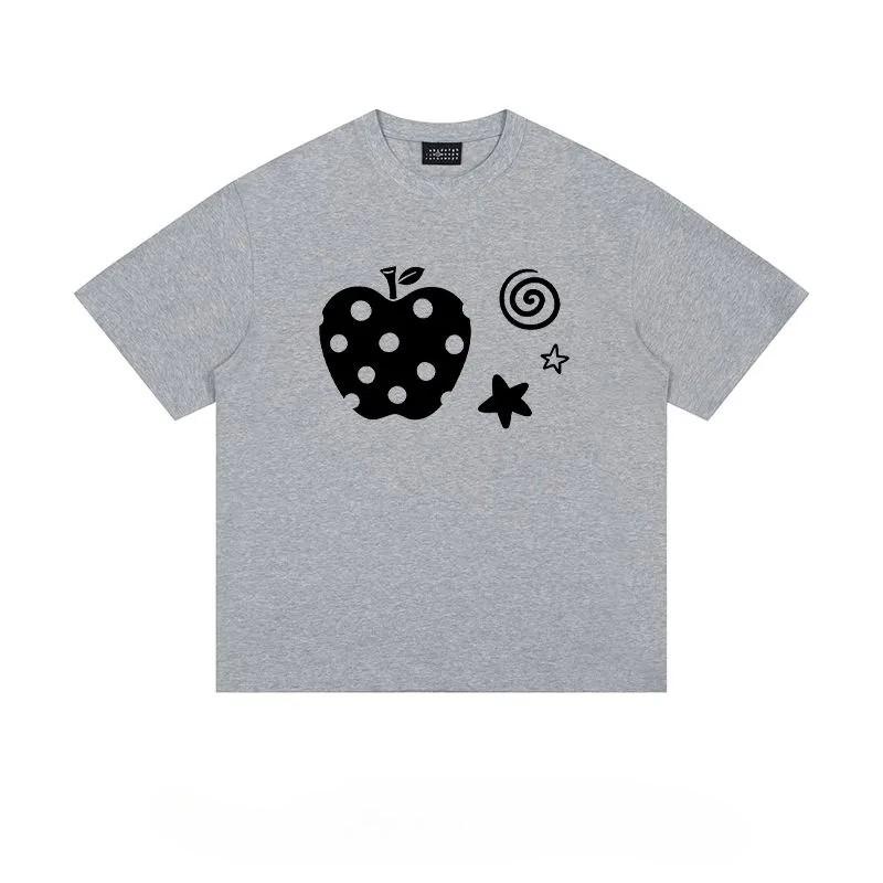 

Y2k Apple Graphic Print Autumn Pure Cotton Men s and Women s T-shirt Short Sleeve Street Fashion Trend Clothing Kawaii Kpop 4XL