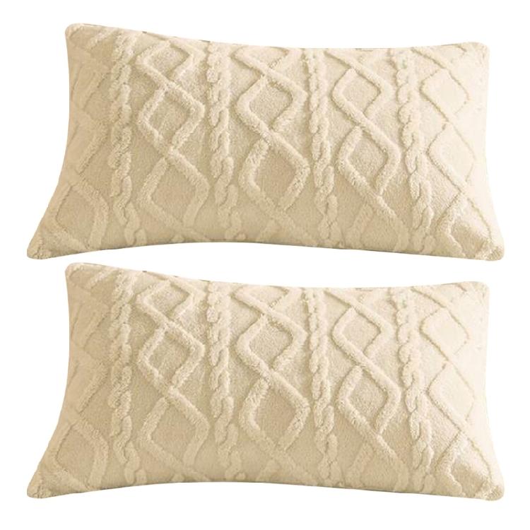 Milk Velvet Throw Pillowcase Soft Rectangle Removable Sleep Pillow Cover for Living Space