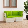 Day and Night - Day and Night 2-seater Garden Pallet Sofa with Fir Wood Cushions