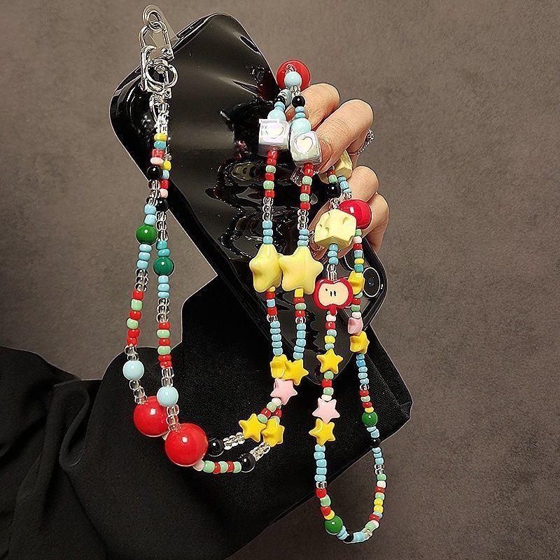 Smartphone Lanyard Pvc Beaded Crossbody Chain For Men And Women