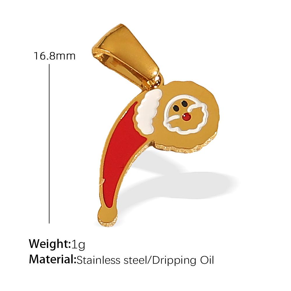 Titanium steel plated 18k gold accessories Christmas design elements series pendant on the new cute cartoon Internet celebrity jewelry