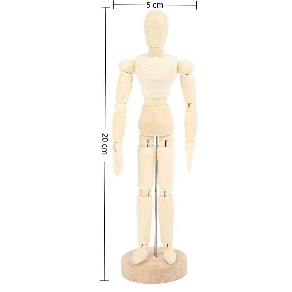 8×1,97 Zoll Holz-Mannequin Verstellbare Haltung Vollständig Gelenkige Gelenke Skizzen-Gelenkfigur Flexibel Positionierbar Natürliche Holzstruktur