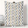 Yellow and Gray Striped Pattern Printed Flannel Throw Blanket, Soft and Warm Small Cover Blanket, Suitable for Sofa Blanket, Home Leisure Blanket, Air