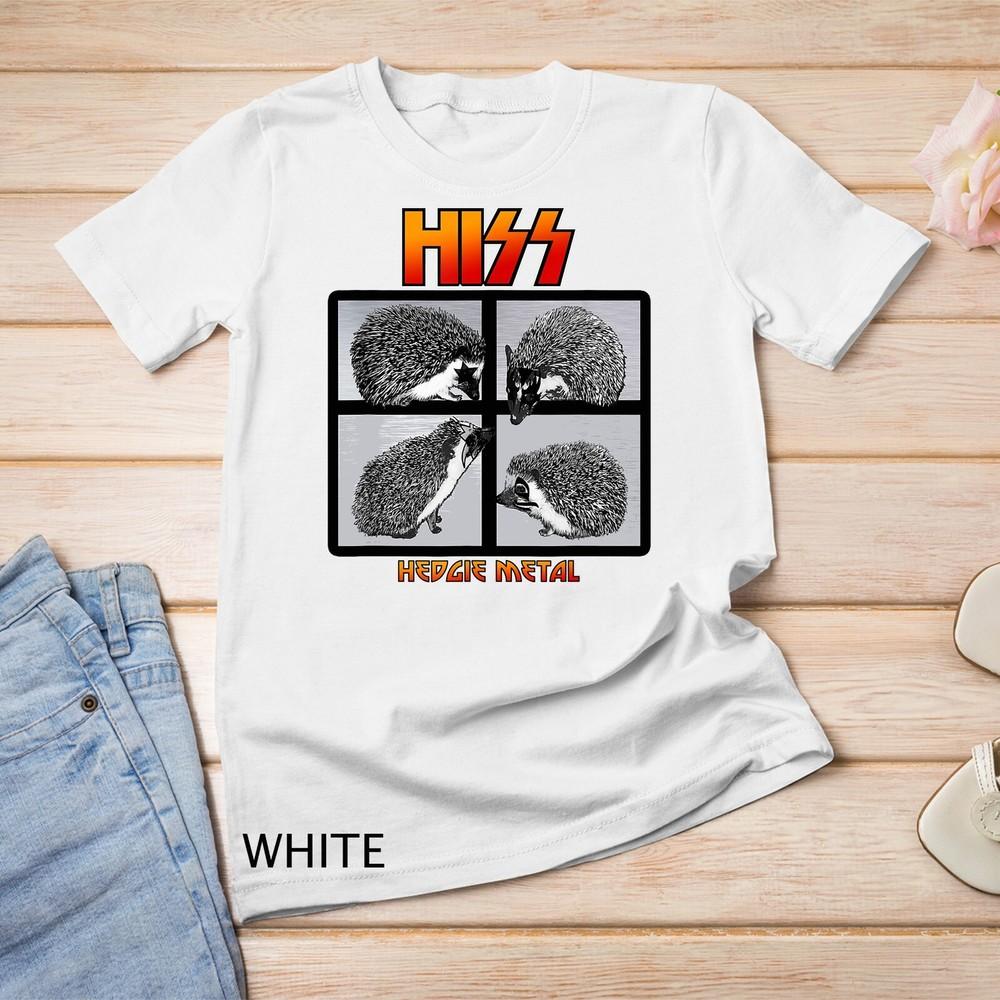 

HISS - Hedgie Metal A Hedgehog Hard Rock Band Graphic Unisex T-shirt L
