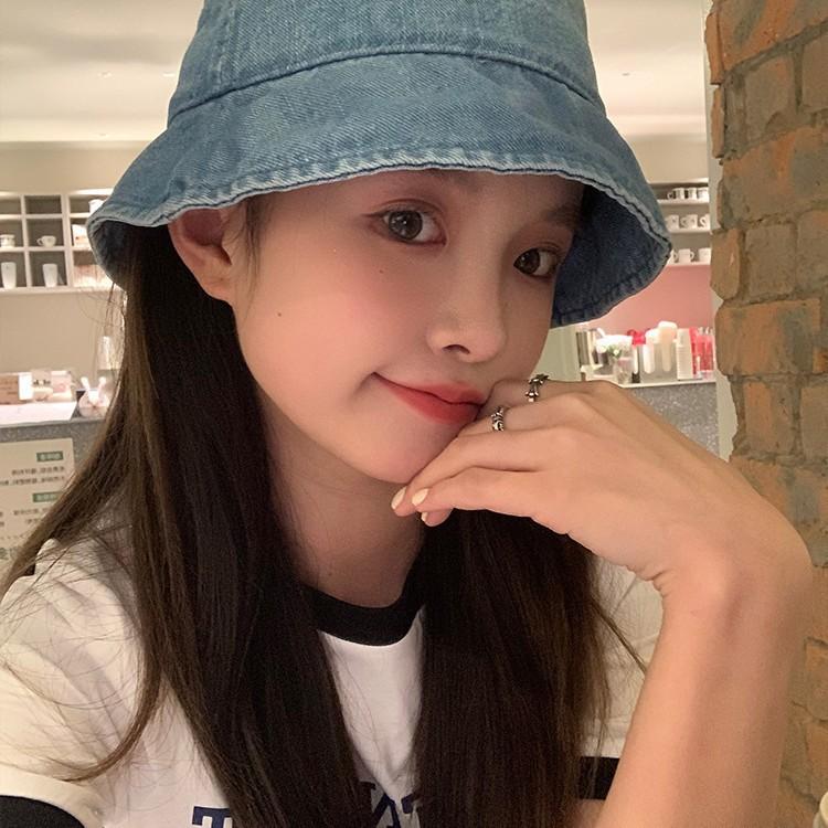 Old Denim Fisherman Hat Spring and Summer Thin Sun Protection Basin Hat Versatile Bucket Hat Women Autumn